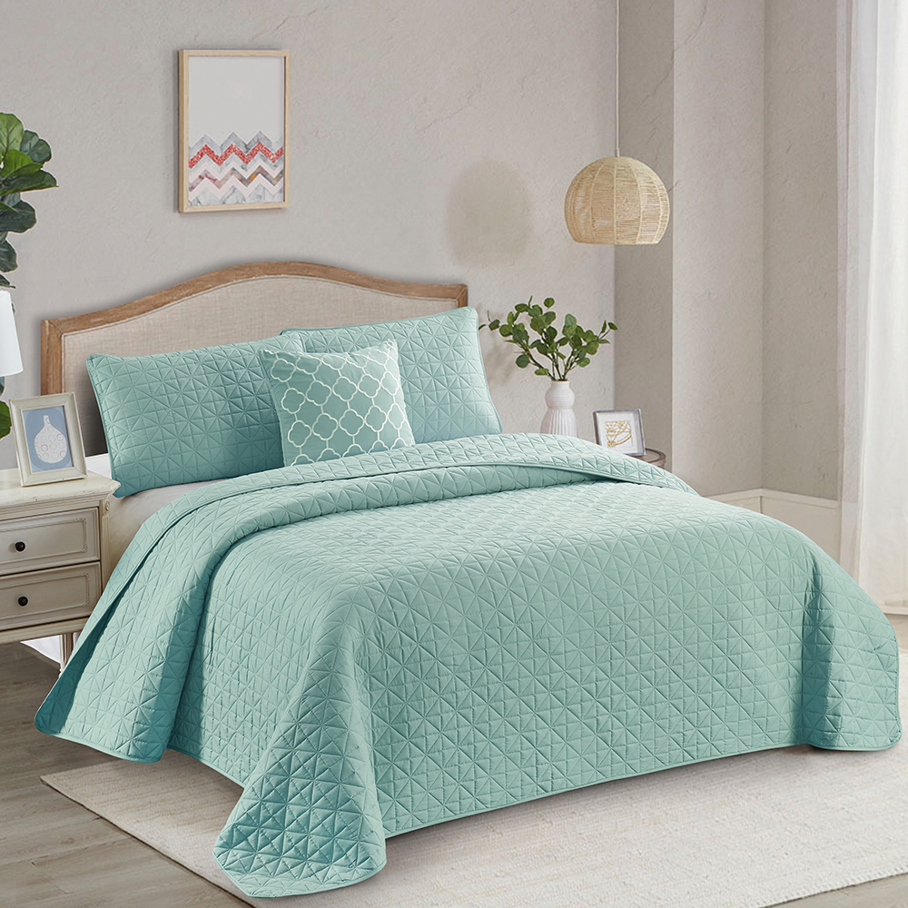 99,99% Polyester Solid Reversible Quilt Cover cu 3 piese Set