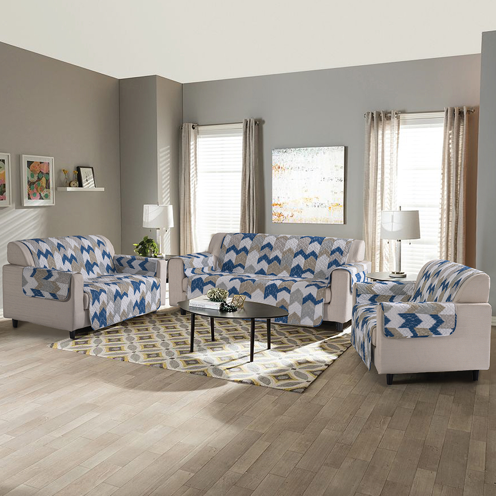 99,99% poliester tipărit și solid dublu utilizare a canapelei set de 3 piese